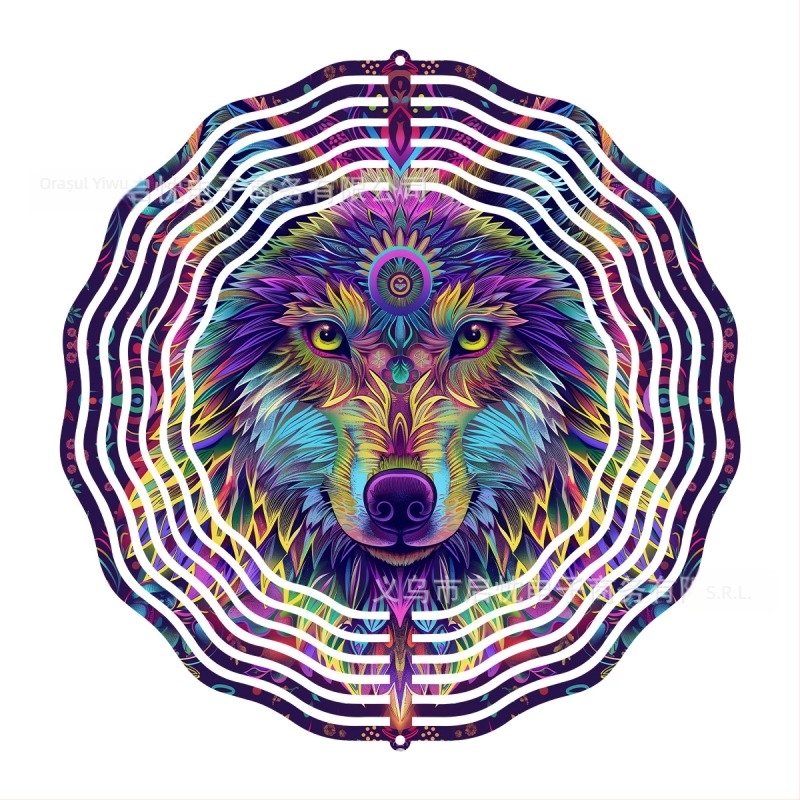 Clopoțel de vânt 3D din metal cu motif animal — decor metalic imprimat pentru curți, grădini și balcoane