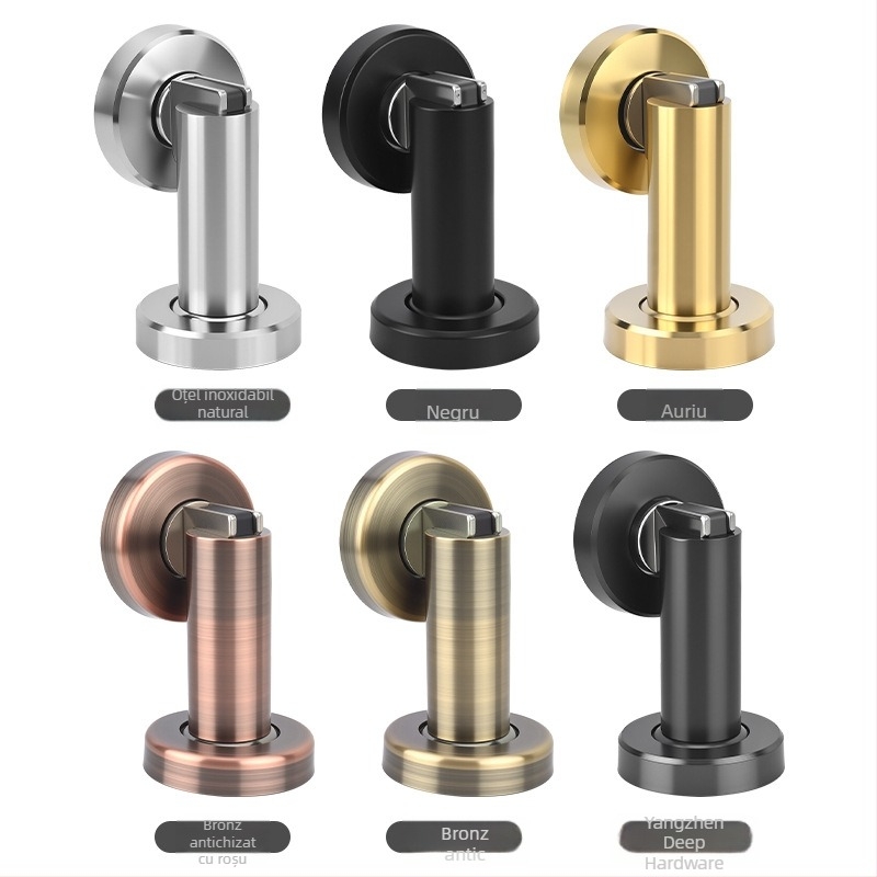 Stop magnet pentru uși, din oțel inoxidabil, model 888, montaj pe perete sau pe podea, suprafață lustruită