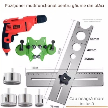 Instrument universal pentru deschiderea găurilor în plăci și riglă de localizare a găurilor pentru zidărie