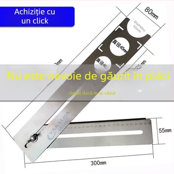 Instrument universal pentru deschiderea găurilor în plăci și riglă de localizare a găurilor pentru zidărie