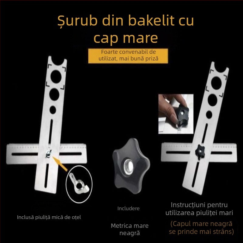 Instrument universal pentru deschiderea găurilor în plăci și riglă de localizare a găurilor pentru zidărie