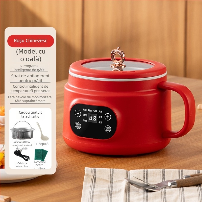 Gătitor electric mini cu design all-in-one, capacitate 2 L, încălzire cu abur, control prin microcomputer și temporizator inteligent, pentru 2–3 persoane