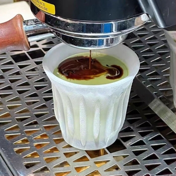 Ceașcă de cafea din sticlă, congelabilă, stil retro ușor lux, ambalată într-o cutie de carton