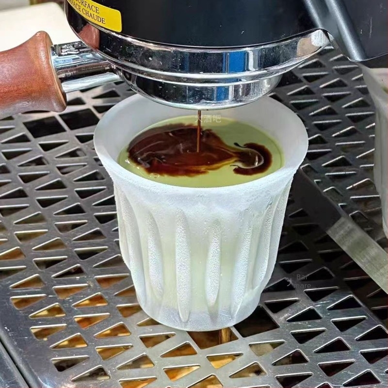 Ceașcă de cafea din sticlă, congelabilă, stil retro ușor lux, ambalată într-o cutie de carton