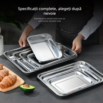 Tavă pătrată din fier cu design îngroșat și adânc, finisaj electroforetic, pliabil