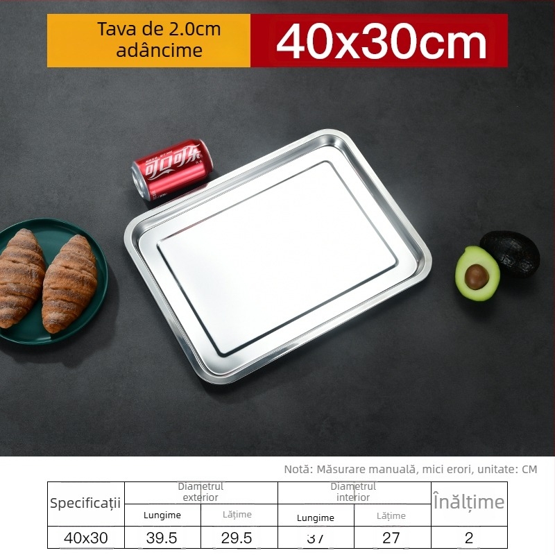 Tavă pătrată din fier cu design îngroșat și adânc, finisaj electroforetic, pliabil