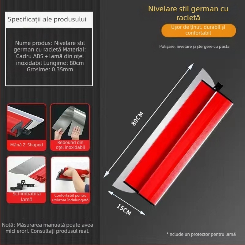Spatulă pentru chit din oțel inoxidabil, serie Stainless steel putty internet celebrity scraper, model Stainless steel putty internet celebrity scraper, material: oțel inoxidabil