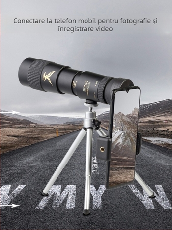 Telescop monocular cu putere mare, imagine HD, vizualizare nocturnă, protecție din cauciuc antișoc, model 985