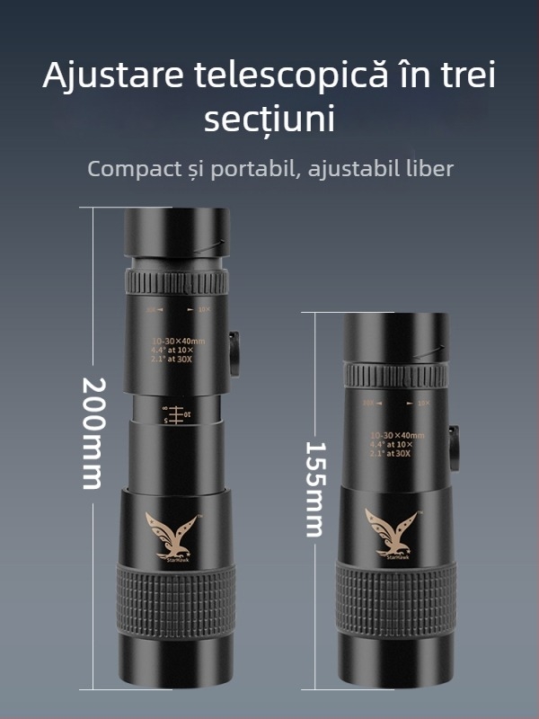 Telescop monocular cu putere mare, imagine HD, vizualizare nocturnă, protecție din cauciuc antișoc, model 985