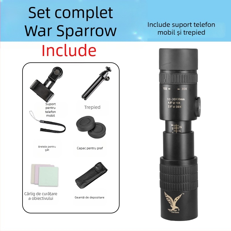 Telescop monocular cu putere mare, imagine HD, vizualizare nocturnă, protecție din cauciuc antișoc, model 985