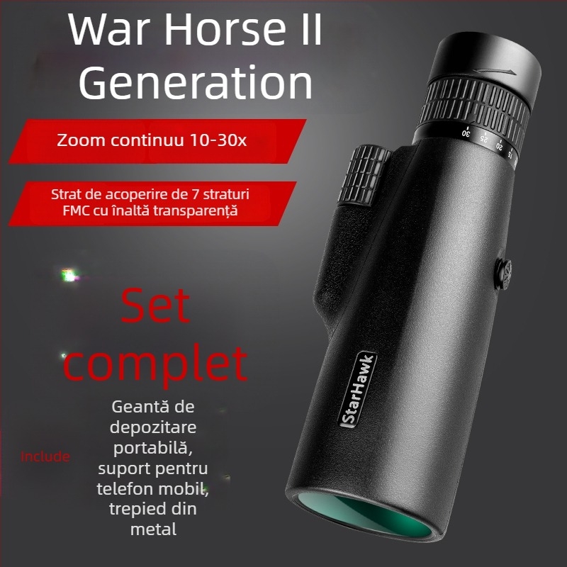 Telescop monocular cu putere mare, imagine HD, vizualizare nocturnă, protecție din cauciuc antișoc, model 985