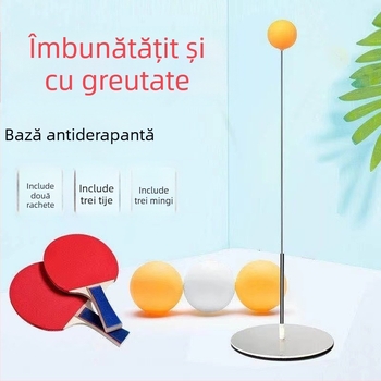 Antrenor de tenis de masă cu ax moale și minge de vedere pentru antrenament solo pentru seniori, bază metalică