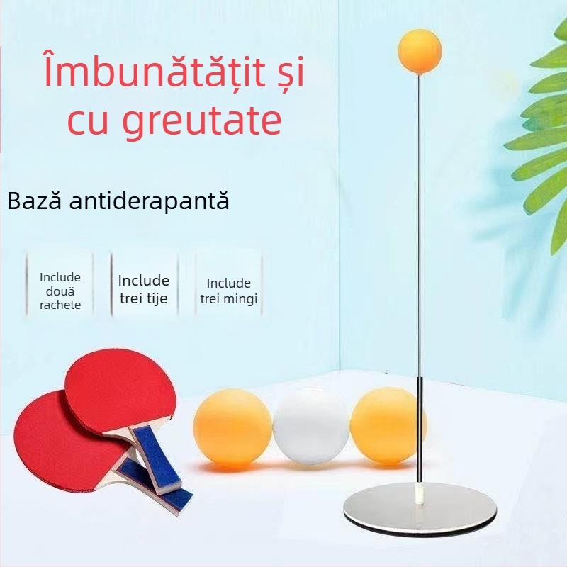 Antrenor de tenis de masă cu ax moale și minge de vedere pentru antrenament solo pentru seniori, bază metalică
