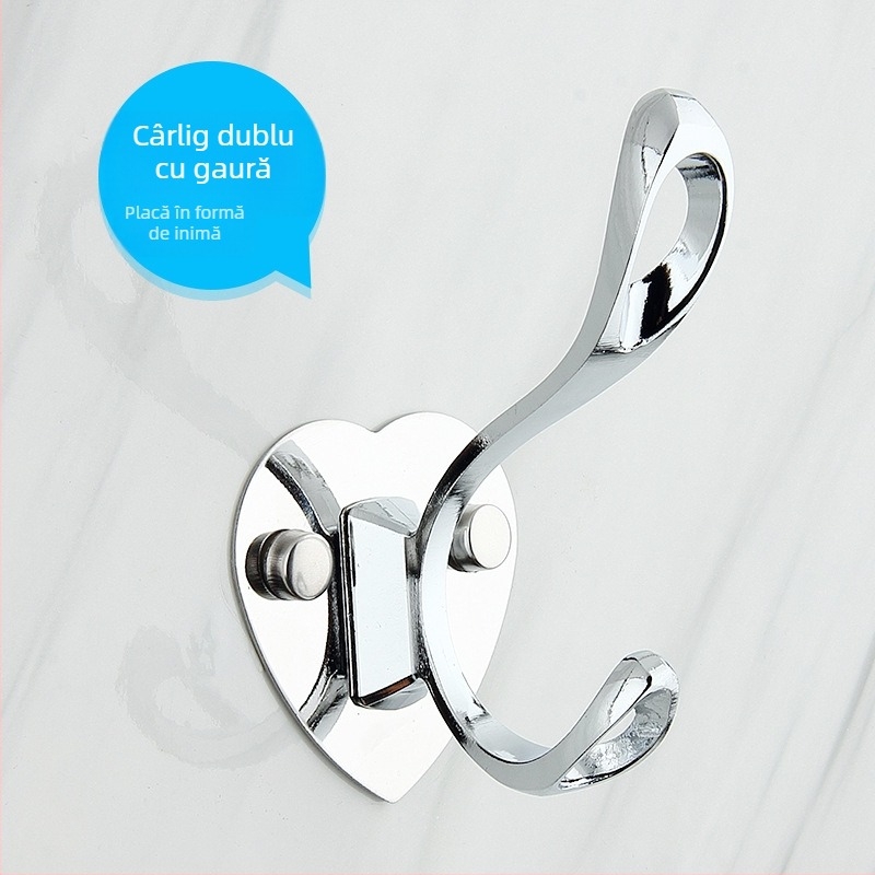 Cuier de haine, montat pe perete, din oțel inoxidabil și aliaj de aluminiu, placare electrolitică, stil modern minimalist