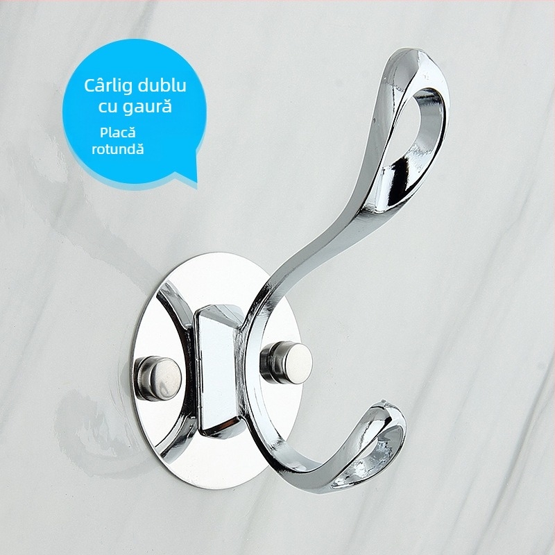 Cuier de haine, montat pe perete, din oțel inoxidabil și aliaj de aluminiu, placare electrolitică, stil modern minimalist