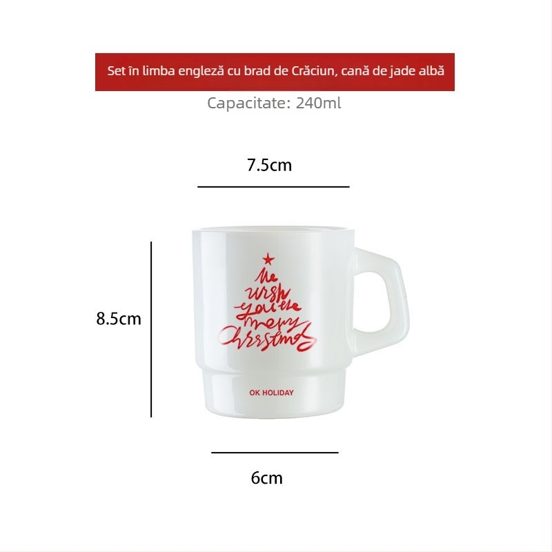 Cană din sticlă termorezistentă, stil coreean, cu mâner, fabricată manual, formă cilindrică, 300 g