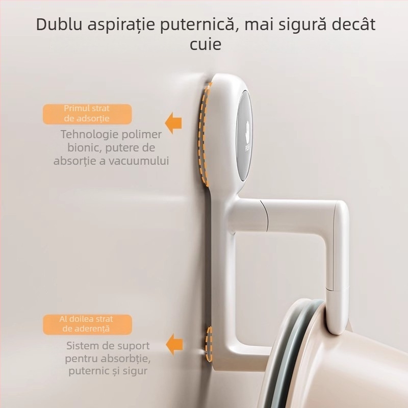 Raft de depozitare cu ventuză, montat pe perete, pentru chiuvetă și cadă – plastic, ordpro, 130 g, fără găuri, stil modern