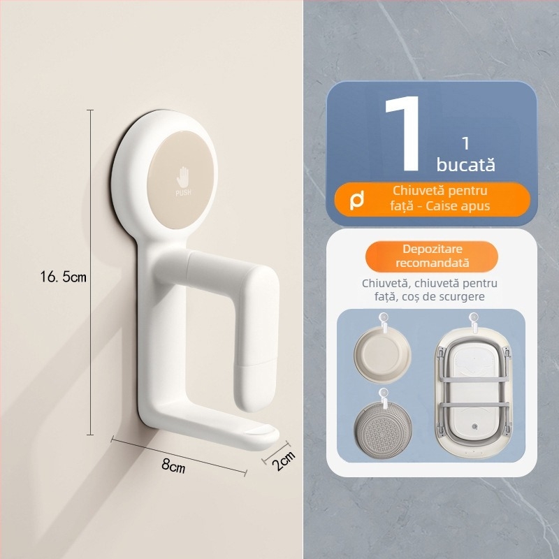 Raft de depozitare cu ventuză, montat pe perete, pentru chiuvetă și cadă – plastic, ordpro, 130 g, fără găuri, stil modern