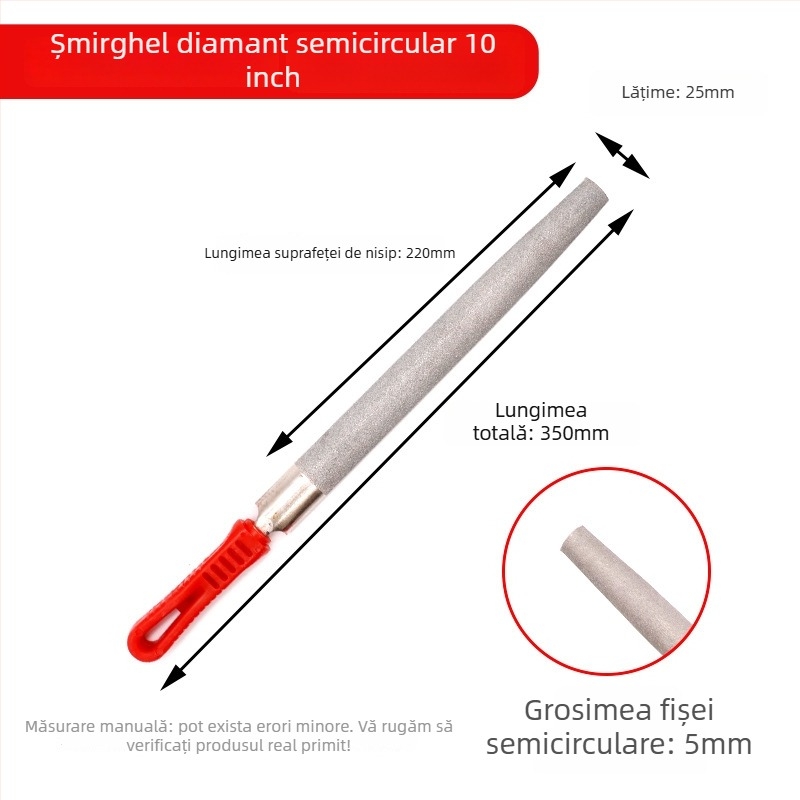 Pila abrazivă din aliaj, placă mare – pentru metal, jad, ceramică și sticlă; forme: plată, semicerc, triunghi, pătrat; seria DBC