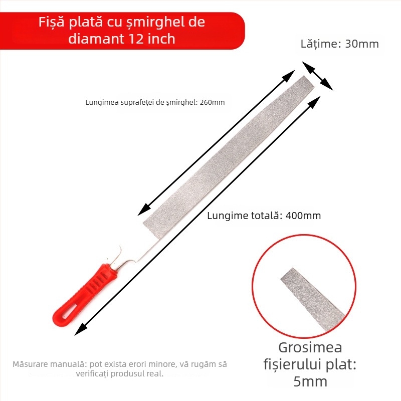 Pila abrazivă din aliaj, placă mare – pentru metal, jad, ceramică și sticlă; forme: plată, semicerc, triunghi, pătrat; seria DBC