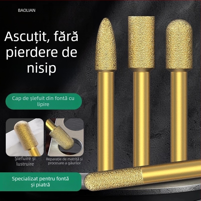 Cap de șlefuit diamantat, cap de șlefuit emery, cap drept pentru șlefuire, potrivit pentru piatră, marmură și plăci