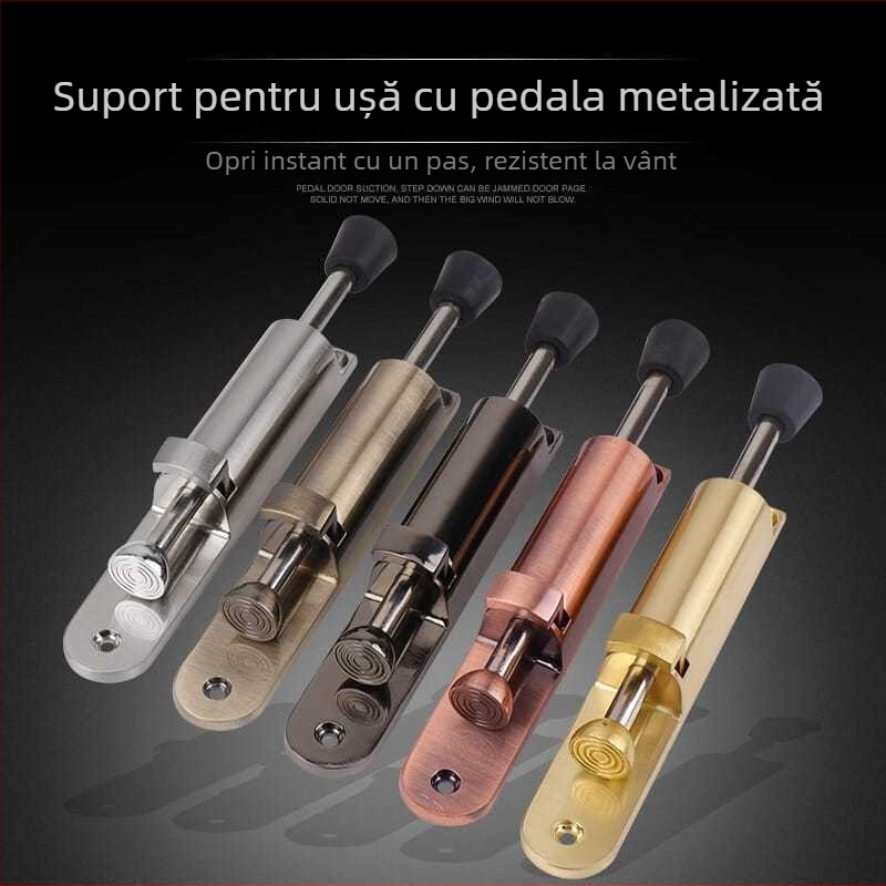Stoper pentru uși acționat cu piciorul, montaj pe podea, model 832 cu pedale extinse, aliaj de zinc, control manual.