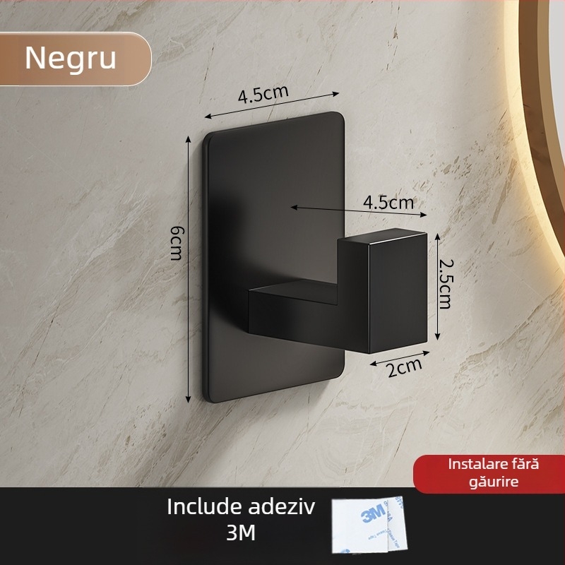 Cuier de perete din oțel inoxidabil, cârlig unic, pentru baie și hol, stil Light Luxury, greutate 0.1 kg, finisaj: șlefuire și lacuire