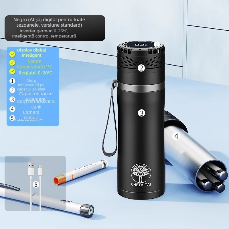 Che Teng frigider auto portabil, răcire rapidă, capacitate 5 L, putere 15 W, tensiune de alimentare 4.2–7.4 V