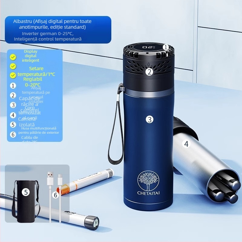 Che Teng frigider auto portabil, răcire rapidă, capacitate 5 L, putere 15 W, tensiune de alimentare 4.2–7.4 V