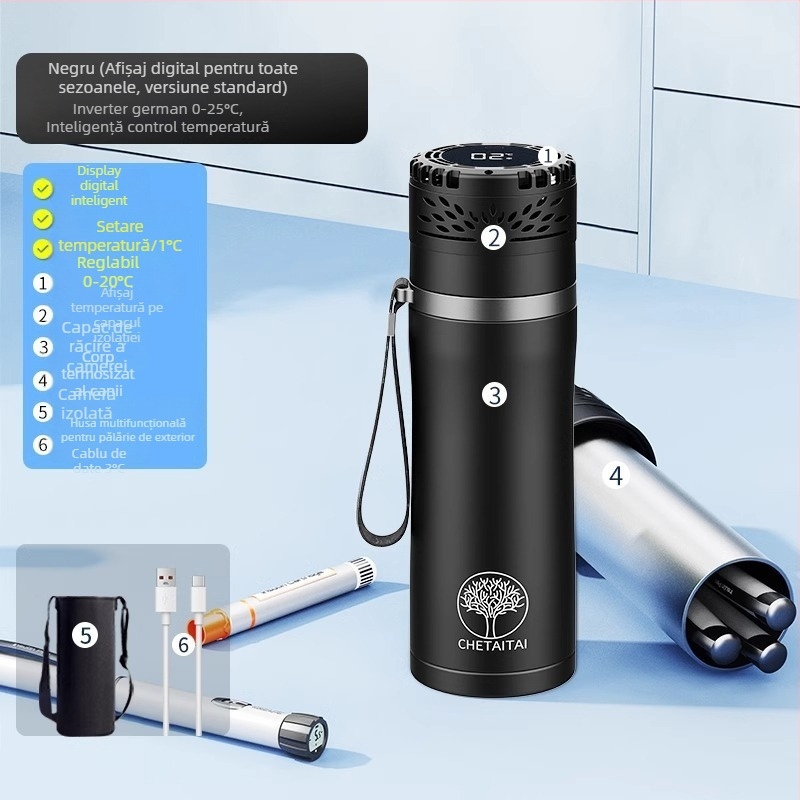 Che Teng frigider auto portabil, răcire rapidă, capacitate 5 L, putere 15 W, tensiune de alimentare 4.2–7.4 V