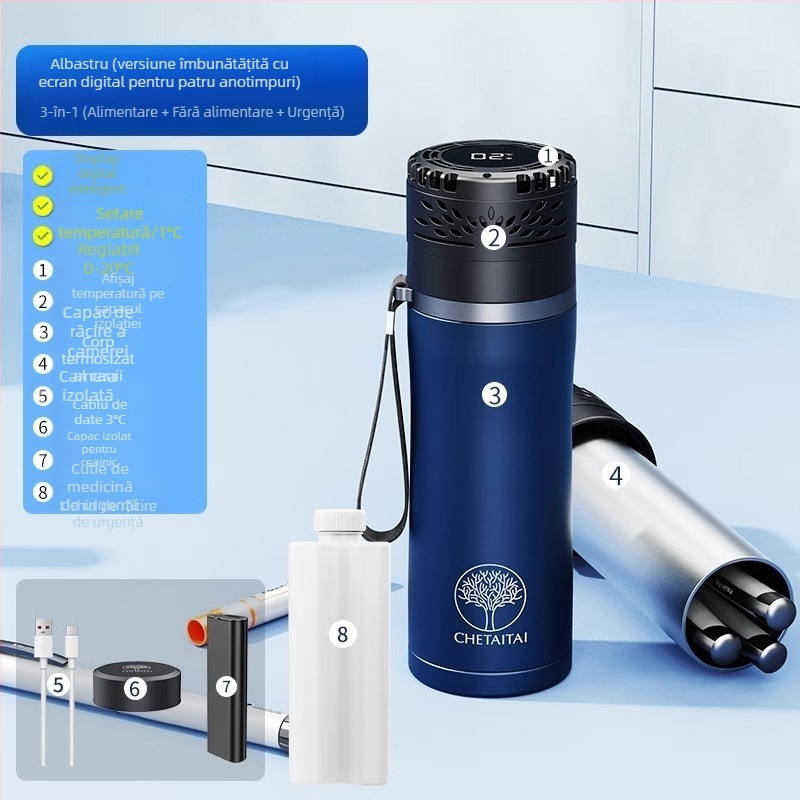 Che Teng frigider auto portabil, răcire rapidă, capacitate 5 L, putere 15 W, tensiune de alimentare 4.2–7.4 V