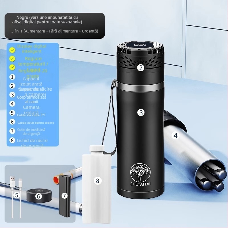 Che Teng frigider auto portabil, răcire rapidă, capacitate 5 L, putere 15 W, tensiune de alimentare 4.2–7.4 V