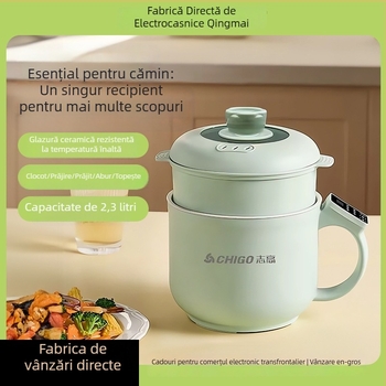 Oală electrică de gătit cu ecran tactil și control prin buton, capacitate 2,1–4 L, două tăvi interioare, design cu două straturi, izolație, curățare all-in-one
