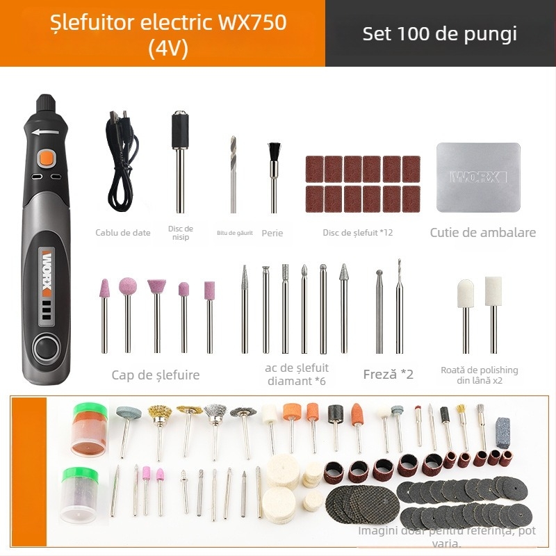 Șlefuitor electric fără fir pentru gravură și lustruire, reîncărcabil, alimentare de 5V