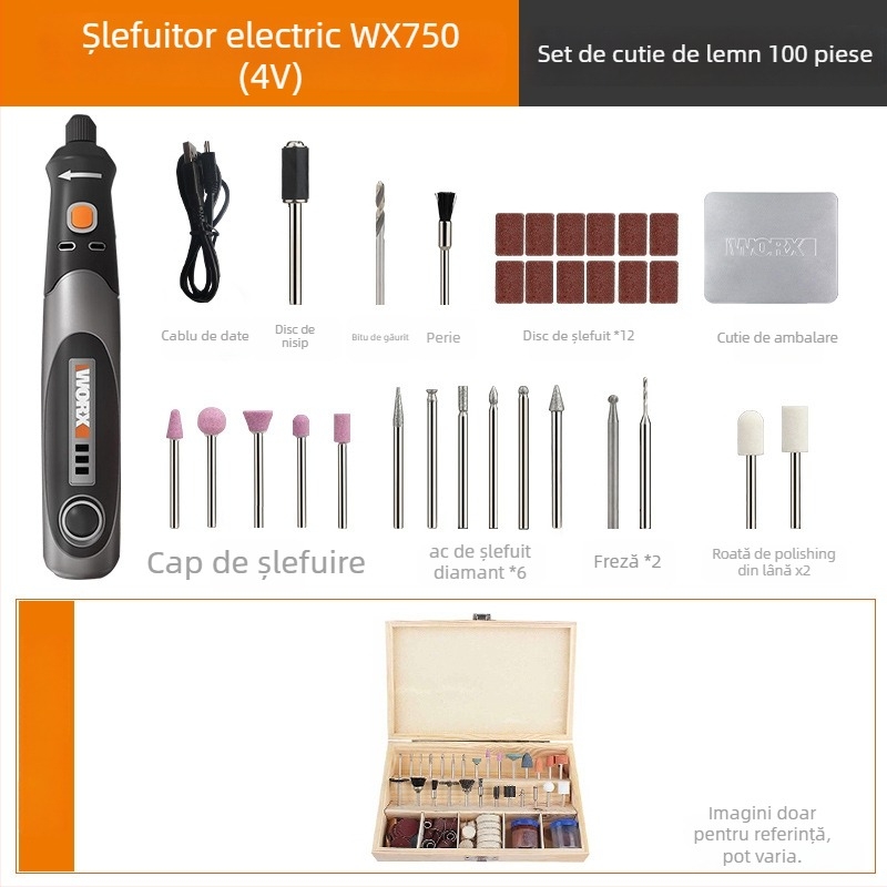 Șlefuitor electric fără fir pentru gravură și lustruire, reîncărcabil, alimentare de 5V