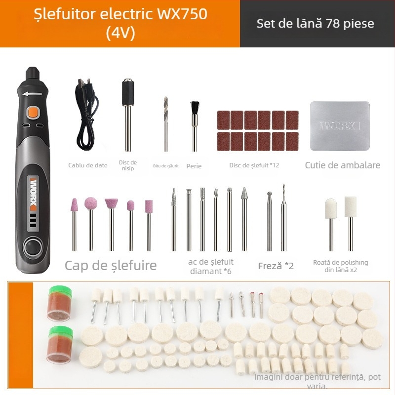 Șlefuitor electric fără fir pentru gravură și lustruire, reîncărcabil, alimentare de 5V