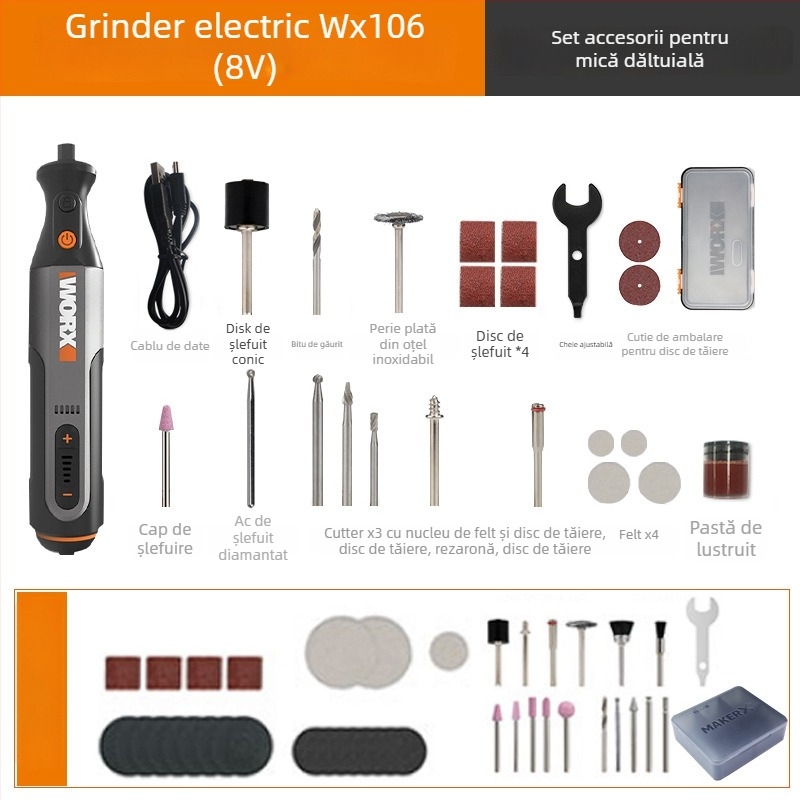 Șlefuitor electric fără fir pentru gravură și lustruire, reîncărcabil, alimentare de 5V