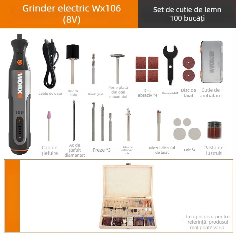 Șlefuitor electric fără fir pentru gravură și lustruire, reîncărcabil, alimentare de 5V