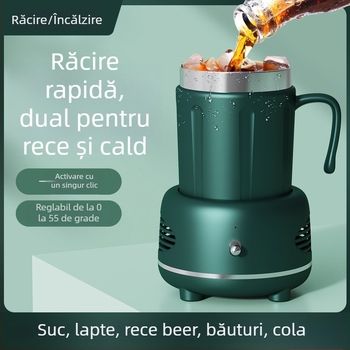 Pahar pentru băuturi calde și reci, alimentat prin USB și încălzire încorporată, rezervor interior din oțel inoxidabil, corp din ABS, capacitate sub 1 L