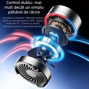 Frigider auto termoeletric, portabil și reîncărcabil (volum până la 5 L, putere 10W, răcire până la 2°C, încălzire până la 18°C)