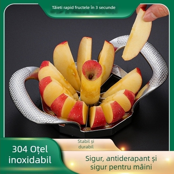 Instrument de tăiere mere și fructe din oțel inoxidabil 304, cu eliminator de miez, divizor de fructe, imprimare logo disponibil