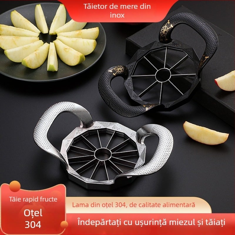 Instrument de tăiere mere și fructe din oțel inoxidabil 304, cu eliminator de miez, divizor de fructe, imprimare logo disponibil