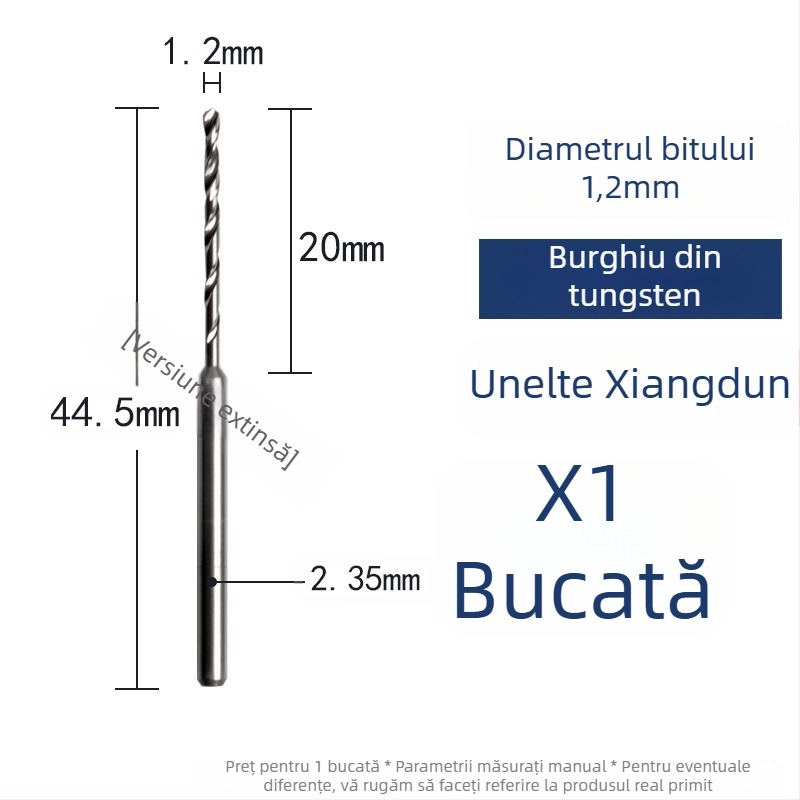 Burghiu spiral din oțel wolfram pentru lemn și sculptură