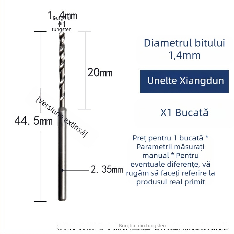 Burghiu spiral din oțel wolfram pentru lemn și sculptură