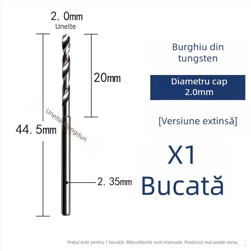 Burghiu spiral din oțel wolfram pentru lemn și sculptură