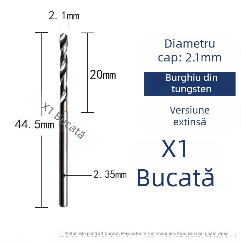 Burghiu spiral din oțel wolfram pentru lemn și sculptură