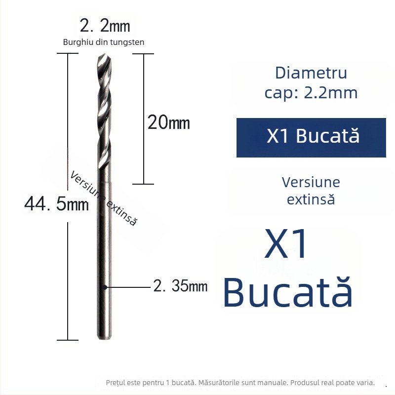 Burghiu spiral din oțel wolfram pentru lemn și sculptură