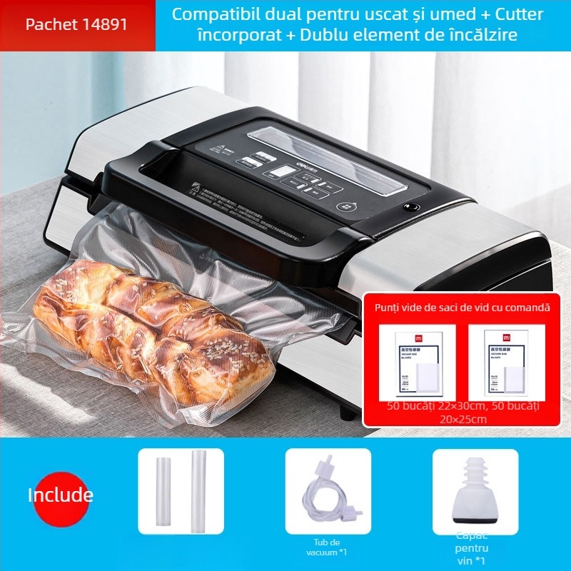 Mașină de vidat 14891/14892 – ABS + oțel inoxidabil, 120W, 220V, Funcție vidare, Model 14891