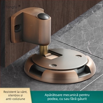 Opritor de ușă cu aspirație pe podea, control automat, aliaj de zinc, finisaj electroplate, montaj pe podea, stil modern minimalist