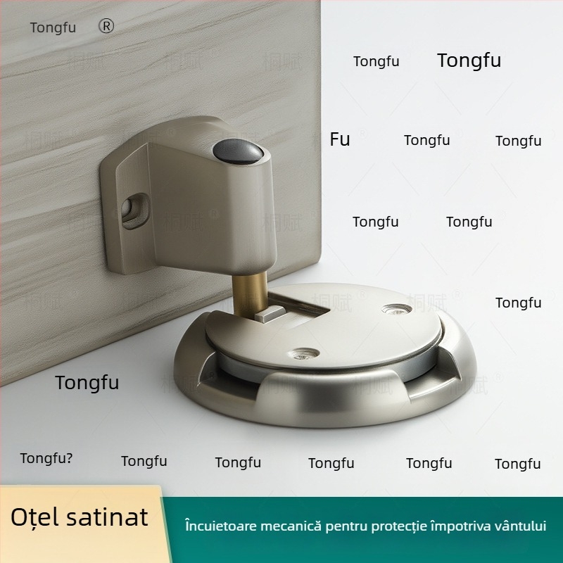 Opritor de ușă cu aspirație pe podea, control automat, aliaj de zinc, finisaj electroplate, montaj pe podea, stil modern minimalist